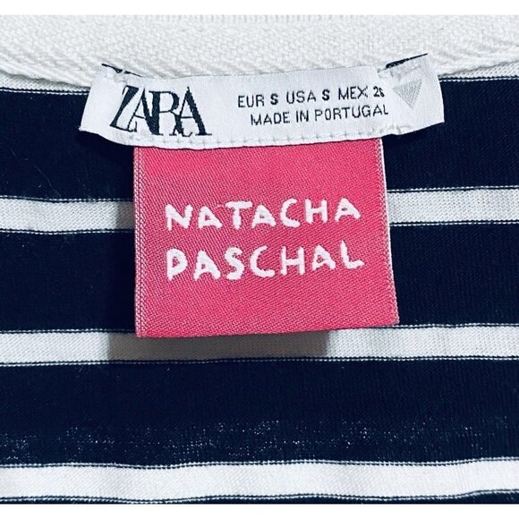 Zara Natacha Paschal Polo Dress Womens Small Striped Sleeveless Art to Wear - Picture 7 of 9